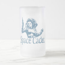 Azul del cadete del espacio tazas