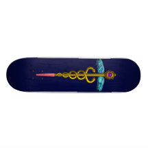 Azul del CADUCEO Patineta Personalizada