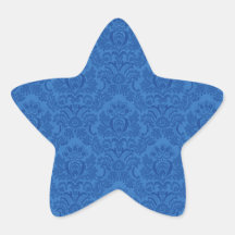 Azul del damasco calcomanías forma de estrellaes personalizadas