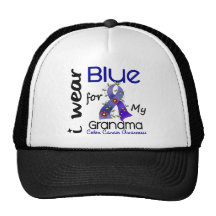 Azul del desgaste del cáncer de colon I para mi ab Gorros Bordados