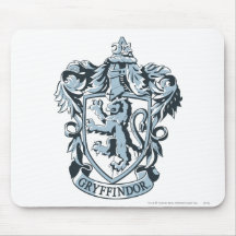 Azul del escudo de Gryffindor Tapetes De Raton