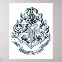 Azul del escudo de Hogwarts Poster