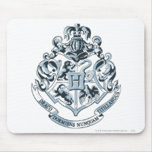 Azul del escudo de Hogwarts Tapete De Raton