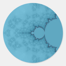 Azul del fractal etiqueta redonda