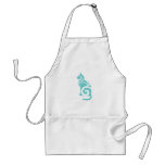 Azul del gato de Swirly Delantales