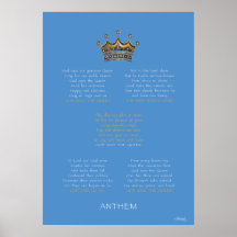 Azul del himno del jubileo de diamante impresiones