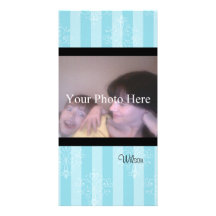 Azul del huevo del petirrojo tarjeta fotografica personalizada