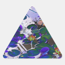 Azul del lirio de agua calcomanías triangulos