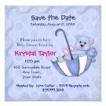 Azul del oso del paraguas - invitación