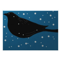 Azul del pájaro del invierno de la invitación de l