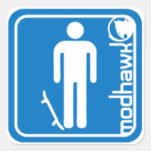 azul del patinador del modhawk etiqueta