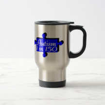 Azul del pedazo del rompecabezas del autismo taza de café