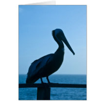 Azul del pelícano/tarjeta de felicitación