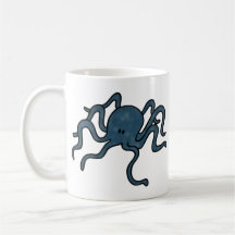 Azul del pulpo taza de café