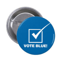 Azul del voto - sólido botones