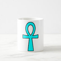 Azul dominante cruzado jeroglífico egipcio de la v taza