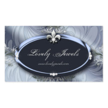 Azul elegante de la flor de lis de la moda de la j tarjeta de visita
