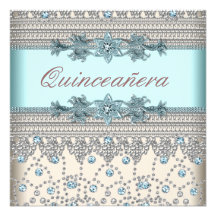 Azul elegante Quinceanera de la marfil y del trull Comunicados Personales