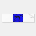 azul esquelético del caballo etiqueta de parachoque