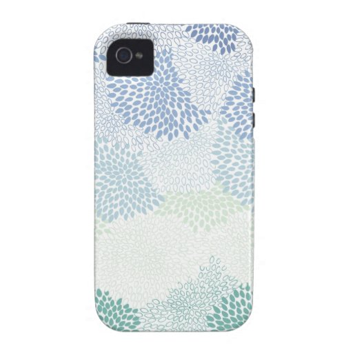 Azul estallado "flor" iPhone 4/4S carcasas