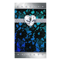 Azul floral del cordón de la tarjeta de visita del tarjetas de negocio