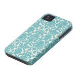 Azul francés del damasco de la antigüedad del vint iPhone 4 funda