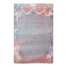 Azul francés y rosa del estilo rococó papeleria de diseño