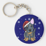 Azul Heeler de Kawaii del navidad Llavero Personalizado