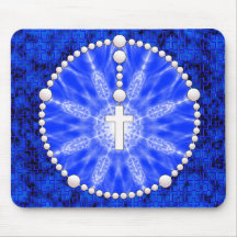 Azul ideal del colector del rosario alfombrillas de ratones