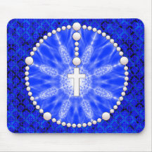 Azul ideal del colector del rosario tapetes de raton
