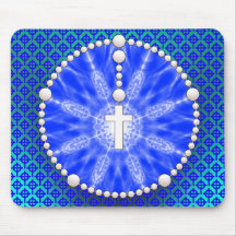 Azul ideal del colector del rosario alfombrillas de ratón