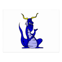 Azul infeliz del dragón postales