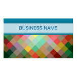 Azul llano geométrico multicolor del modelo el | d tarjetas de visita