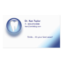 Azul molar dental de la tarjeta de visita de la ci