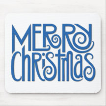 Azul Mousepad de las Felices Navidad
