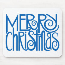Azul Mousepad de las Felices Navidad Tapetes De Ratón