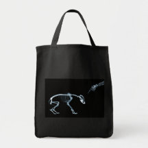 Azul negro esquelético de la mala radiografía del  bolsas de mano
