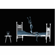 Azul negro esquelético de la radiografía de la hor escultura fotográfica