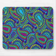 Azul Paisley de la MOD Alfombrillas De Ratones