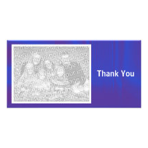 Azul profundo sombreado tarjetas con fotos personalizadas