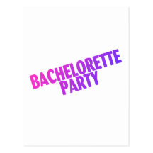 Azul púrpura del rosa del fiesta de Bachelorette Tarjeta Postal
