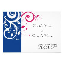 Azul real/boda fucsia del remolino comunicados