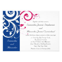 Azul real/boda fucsia del remolino comunicados personales 