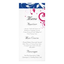 Azul real/boda fucsia del remolino tarjeta publicitaria personalizada