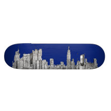 Azul real de la tinta de NYC Patinetas Personalizadas