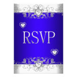 Azul real de RSVP que casa los corazones blancos d Comunicado