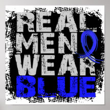 Azul real del desgaste de hombres del cáncer recta poster