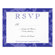 Azul real RSVP del damasco simple Comunicado