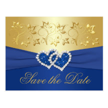 Azul real y reserva floral del oro la tarjeta de f tarjeta postal