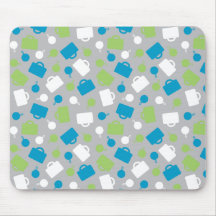 Azul retro Mousepad del equipaje